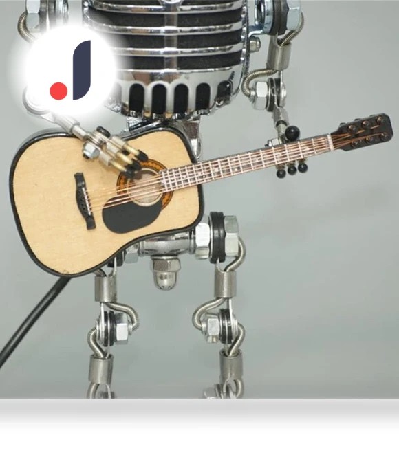 Robot Lamp Microphone Statue Industrial Desk Lamp — Desk & Table Lighting