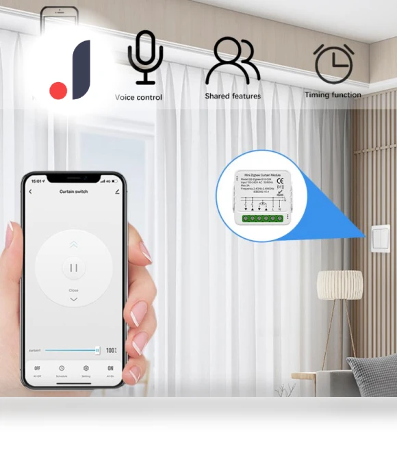 Smart Curtain Switch Mini Module — Smart Home Hubs & Controllers, HOME-Auto-001