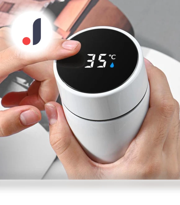 Smart Temperature Display Thermos Bottle — Beverage Warmers, HOME-Auto-001