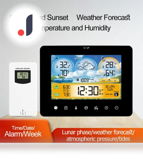 Weather Station Thermometer with Remote Sensor — Barometers, HOME-Auto-001
