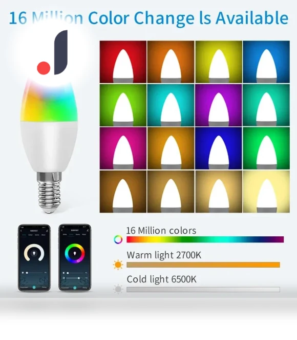 WiFi Smart LED E14 Bulb RGB — LED, Rainbow Rain