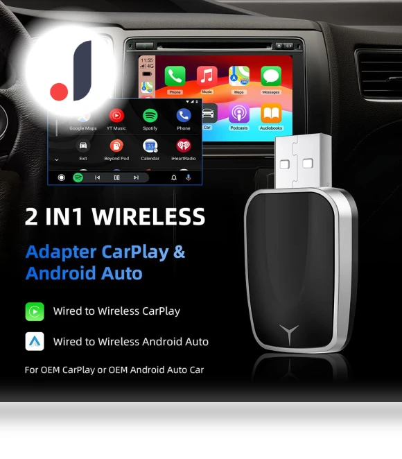 2-in-1 Wireless Carplay AI Box Android Auto Plug And Play — Stereo Receivers, Xixi Global Purchasing