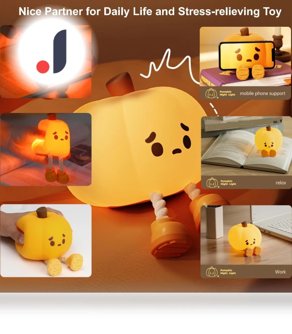 Cute Pumpkin Night Light — Lamps & Shades