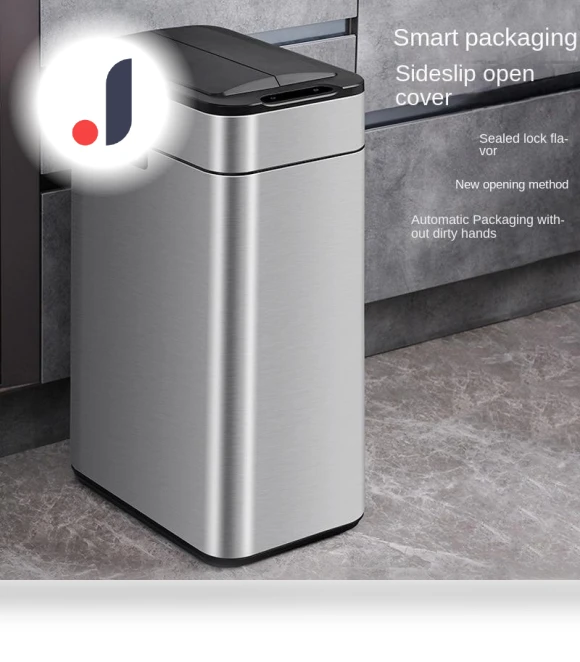 Smart Stainless Steel Trash Bin — Kitchen Cans, QIANBAIDI