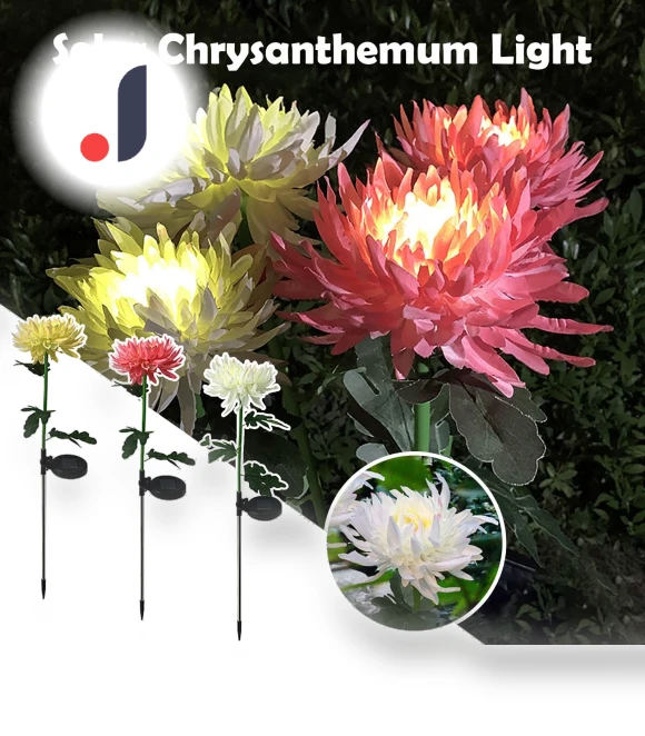 Solar Light LED Chrysanthemum Flower Garden Light — Garden Illumination, Smart Mouse