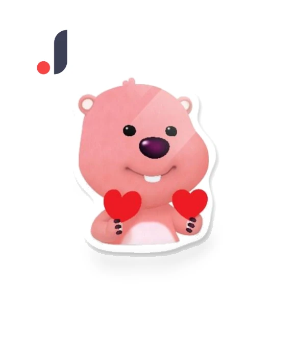 Epoxy Transparent Smart Talk Character Loop with Two Hearts — Playsets, Board M Factory