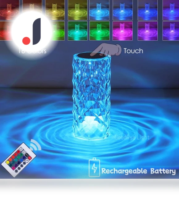 Colorful LED Desk Lamp with Crystals — Desk & Table Lighting, Binchi Lighting Appliances