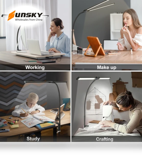 Gooseneck Tube LED Fill Light Double Head Clip Desk Lamp — Book Lights, PULUZ