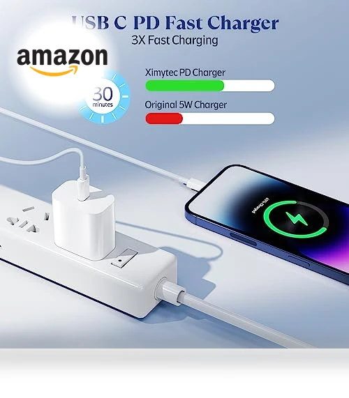 20W USB C Fast Charger with Lightning Cables — Chargers, Ximytec