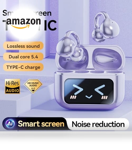 Clip On Ear Headphones with Touch Screen — Over-Ear Headphones, Generic
