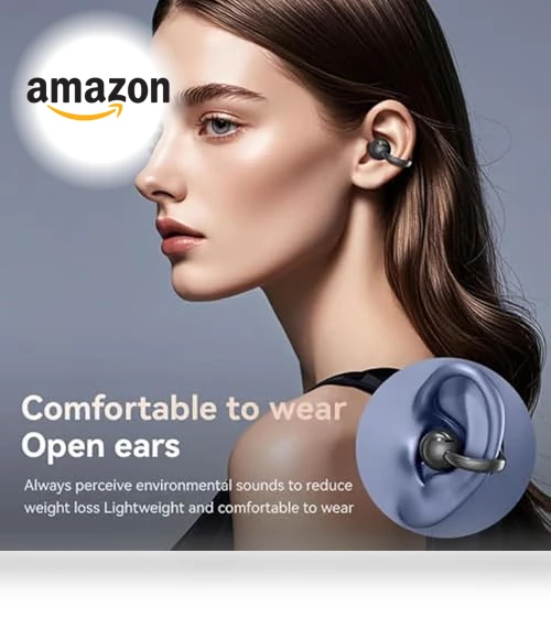 Clip On Ear Headphones with Touch Screen — Over-Ear Headphones, Generic
