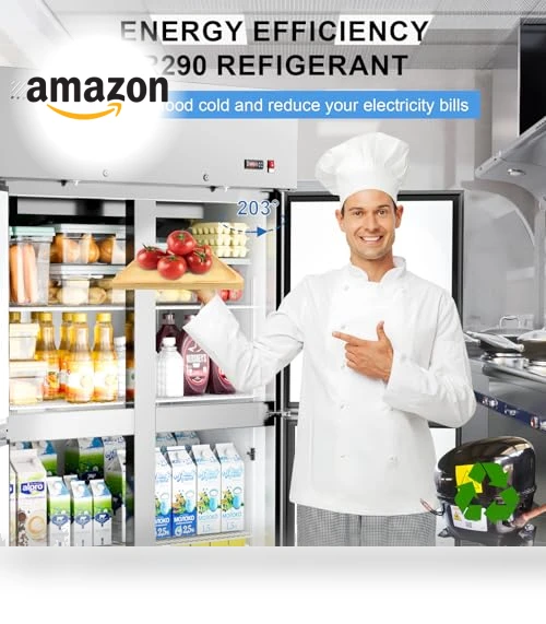 Commercial Refrigerator 4 Door Stainless Steel Reach-in Solid Door Upright Fridge — Mini Fridges, Ferueo
