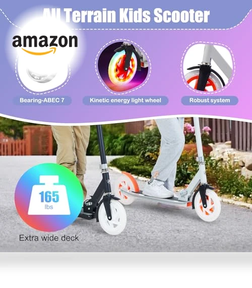 Foldable Kick Scooter with Light Wheels — Push Scooters, Rahmory