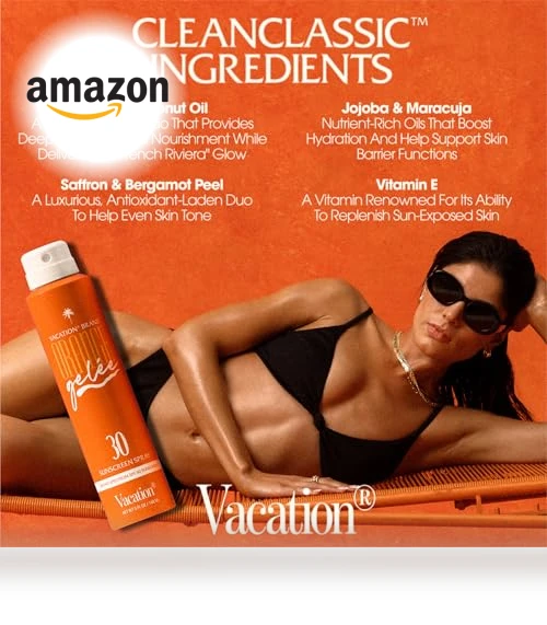 Orange Gelée SPF 30 Sunscreen Spray Oil & Air Freshener Bundle — Face Tan Enhancers, VACATION