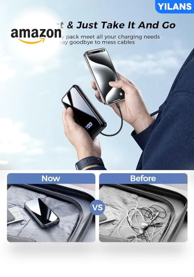 Portable Charger with Built-in Cables — Mobile Power Solutions, Shenzhen Zihao technology Co., LTD