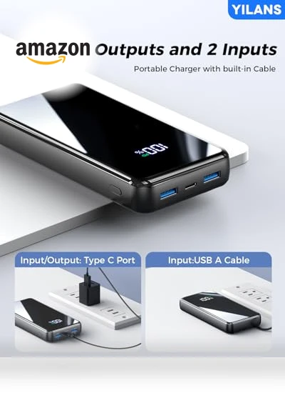 Portable Charger with Built-in Cables — Mobile Power Solutions, Shenzhen Zihao technology Co., LTD