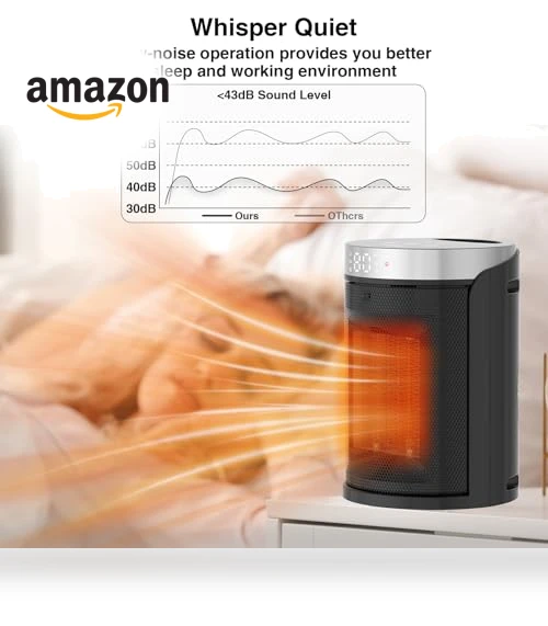 Small Portable Electric Heater with Thermostat and Remote — Portable Heating Solutions, AUBKN