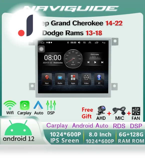 Car Radio with Carplay Android Auto — Navigation & GPS Accessories, NAVIGUIDE Car Life