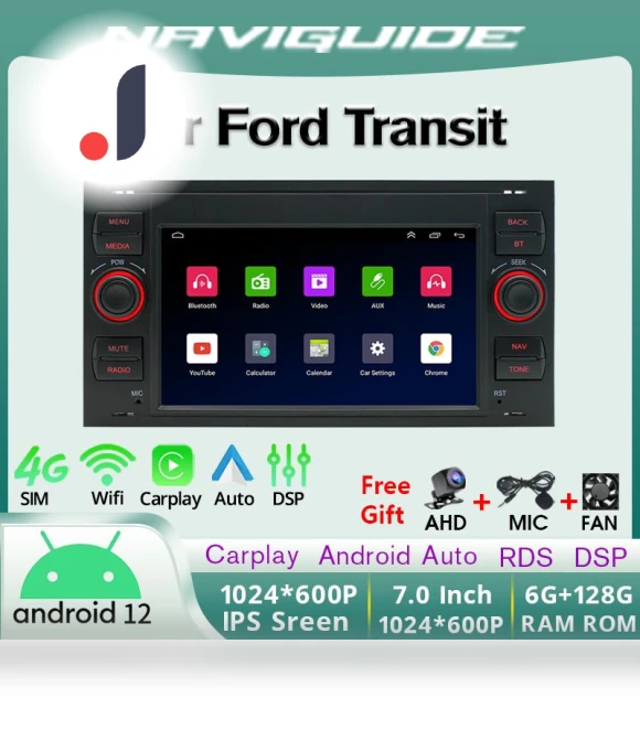 Car Radio with Carplay Android Auto — Stereo Receivers, NAVIGUIDE Car Life