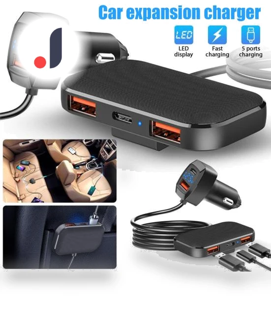 Multi-Port Car Charger with Digital Display — Chargers, Enjoy Smart Home