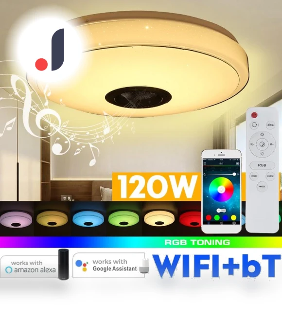Modern RGB LED Ceiling Light — Overhead Lighting, Crown Global