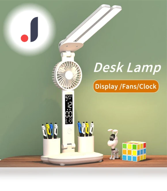 Rechargeable Foldable Touch LED Desk Lamp with Dual Heads — Desk & Table Lighting, Lighting Life Hub