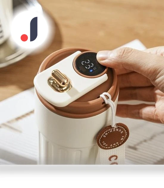 Smart Vacuum Coffee Mug with Temperature Display — Beverage Warmers, Household Good