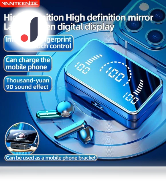 Wireless Bluetooth Earbuds with Touch LED and Stereo — In-Ear Headphones, Duatan