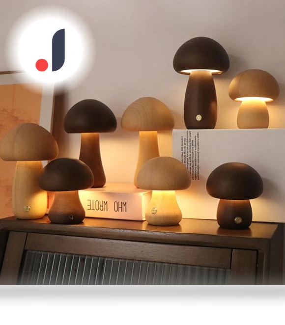 Wooden Mushroom Night Light — Night Lights, Yiran Furniture