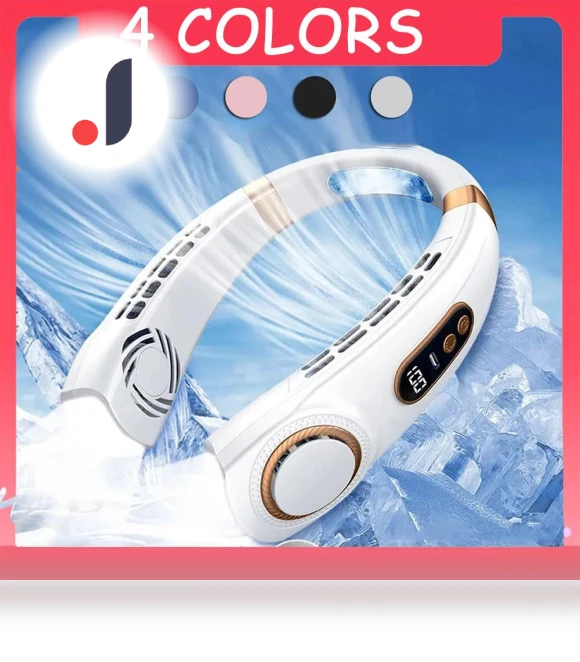 5-Speed Portable Neck Fan with Ice Ceramic USB — Portable Cooling Solutions, HMC