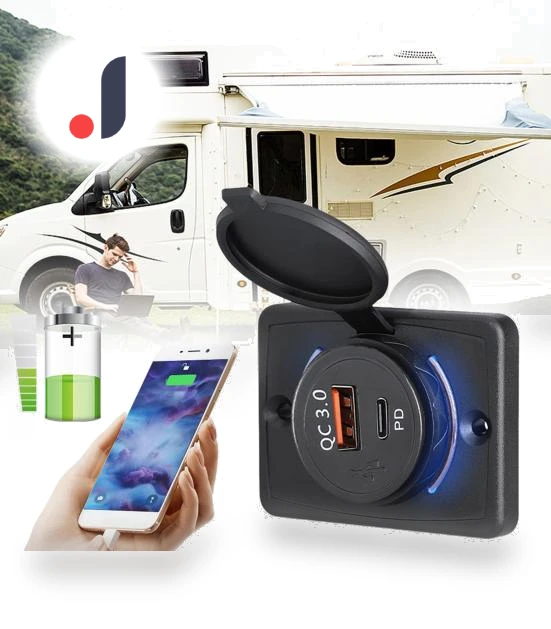 Dual PD QC3.0 Socket Car Charger — Chargers, Cars Auto Home