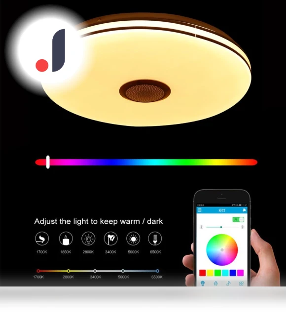 RGB Ceiling Light with Adjustable Brightness — Overhead Lighting, Refreshing Home