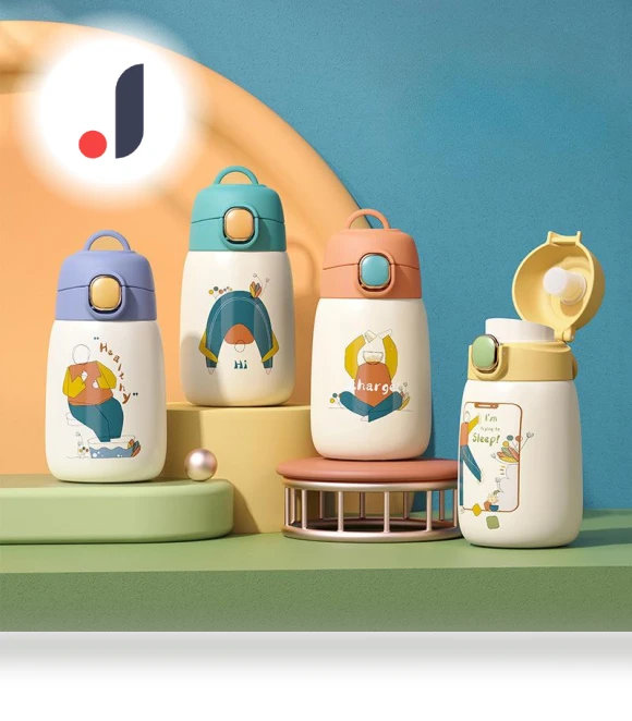 Smart Kids Thermos with Cartoon Jumping Cup — Thermoses, Binchi Outdoor Equipment
