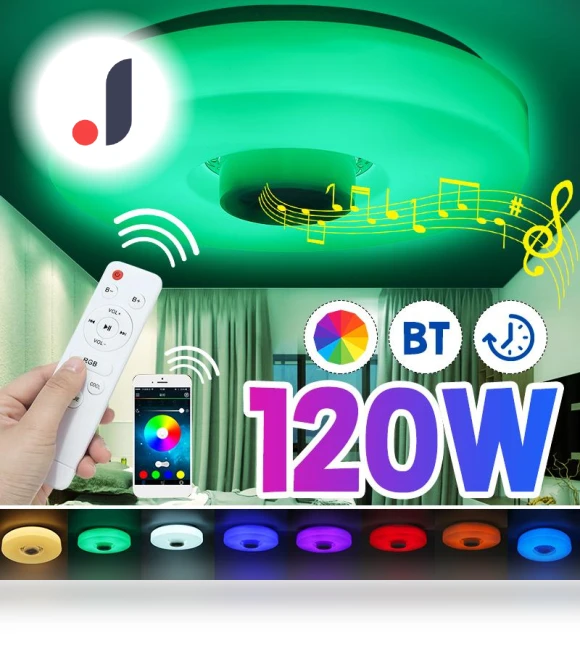 Smart LED Ceiling Light with Bluetooth Speaker — Overhead Lighting, Refreshing Home