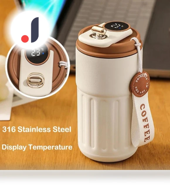 Smart Temperature Display Vacuum Bottle — Beverage Warmers, Happy6