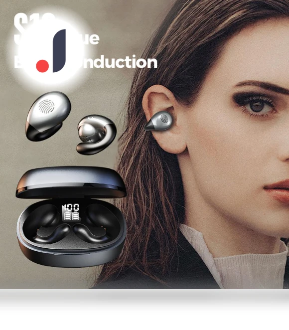 True Bone Conduction Bluetooth Earrings-Clip Earbuds — In-Ear Headphones, Junmaocun