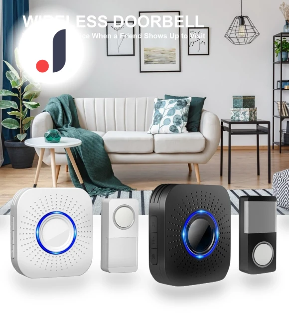 Wireless Doorbell with Home Security Alarm — Push Buttons, Refreshing Home