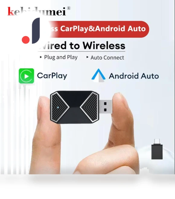 2 in 1 Wireless CarPlay & Android Auto Smart AI Box Adapter Dongle — Car Essentials, Auto Accessories Home