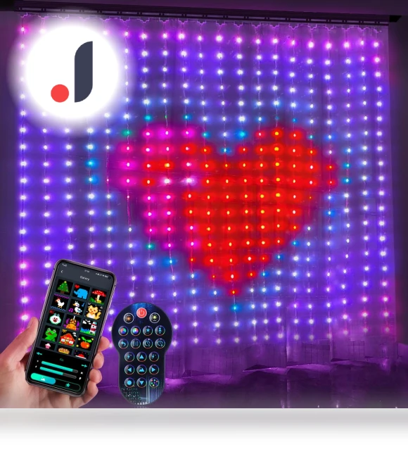 Programmable Smart Bluetooth LED Window Curtain — String Lights, MALITAI