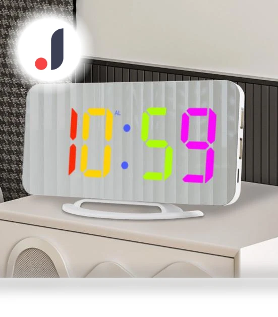 Smart Alarm Clock with RGB LED Display — Alarm, Factory Discount Outlet