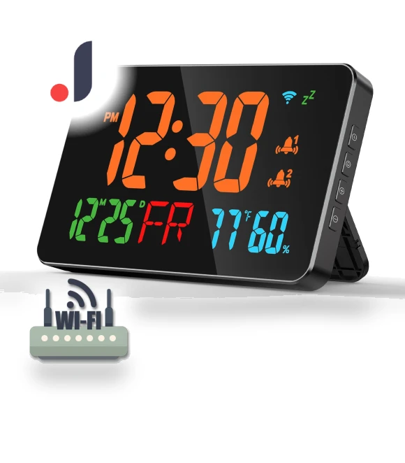 Smart WiFi Desktop Clock with Digital LED Display — Alarms & Clocks, Homedepot