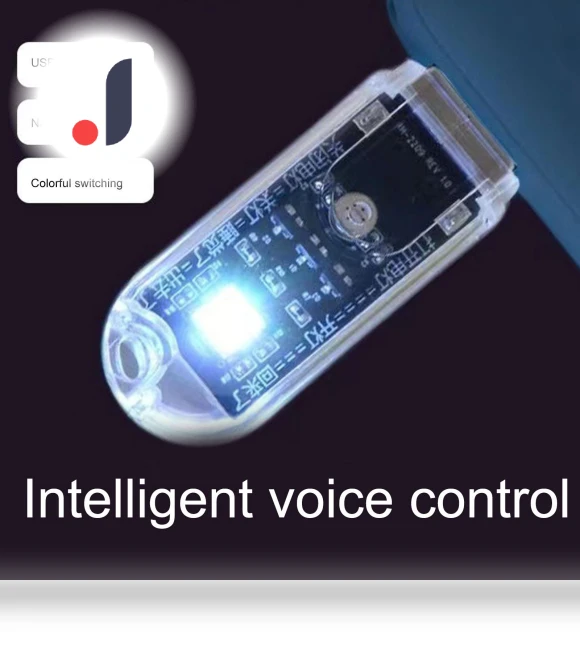 Voice-Activated Night Light with Colorful USB Motion Sensor — Night Lights
