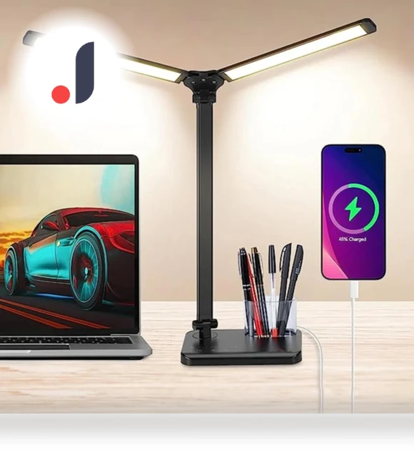 Desk Lamp with Dual Swivel Arms — Study & Desk Lighting, HIMO Group