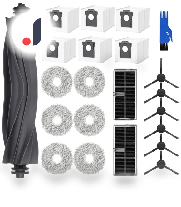 Main Side Brush, Hepa Filter, Mop Cloth, Dust Bags Accessories Kit — Parts & Accessories, Elegant Living House