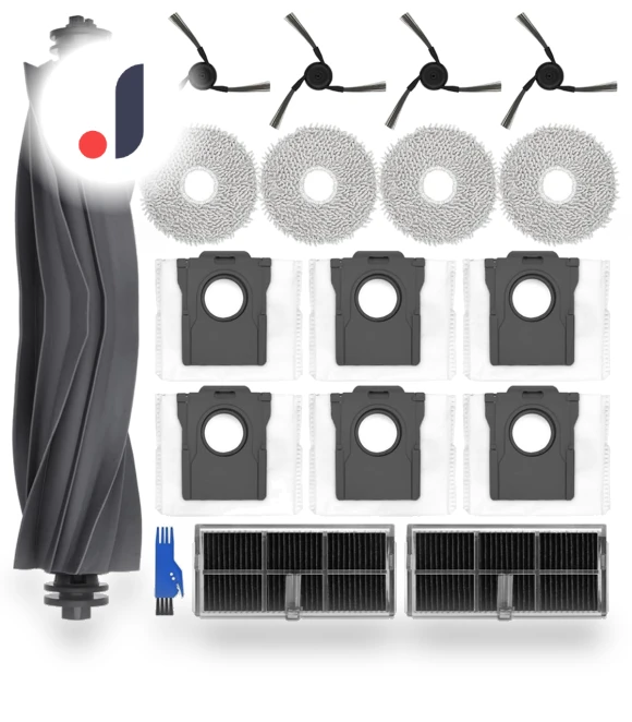 Main Side Brush, HEPA Filter, Mop Cloth, Dust Bags Accessories Kit — Parts & Accessories, Elegant Living House