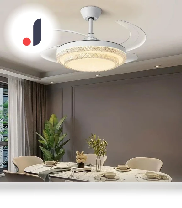 Modern LED Adjustable Frequency Fan Pendant Light — Overhead Lighting, Good Household Items