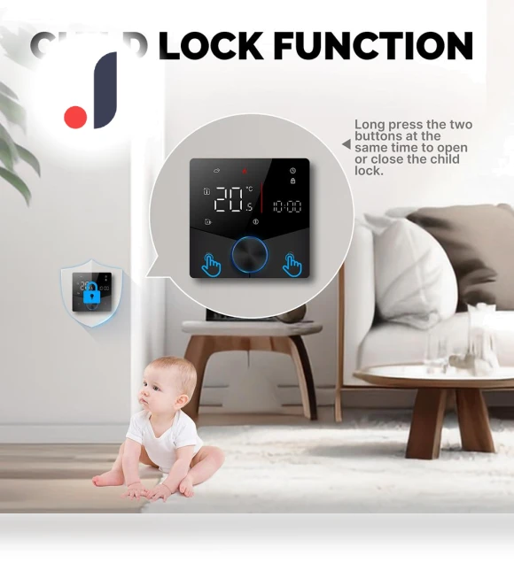 Smart Digital Display Thermostat with Knob Buttons — Home Climate Control, Serene Homes