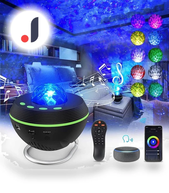WiFi Smart Star Projector Ocean Wave Starry Sky Night Light — Night Lights, Chic Interiors