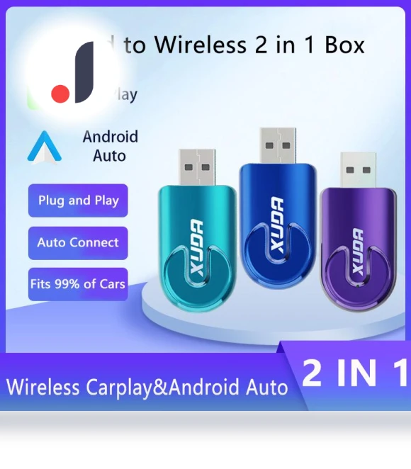 Wireless Carplay & Android Auto Box 2 in 1 — Stereo Receivers, Auto Accessories Home