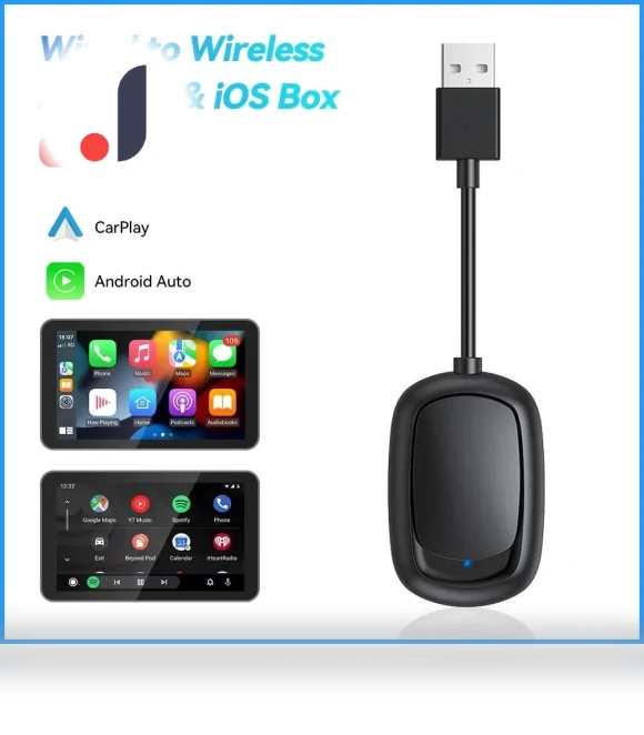 2-in-1 Wireless CarPlay Android Auto Adapter — Stereo Receivers, A Auto Parts Mall